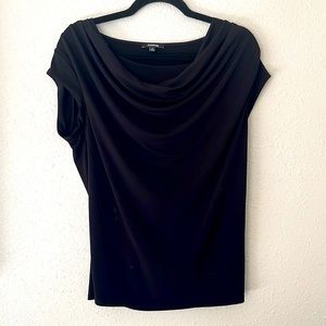 Black ruched/cowl neck blouse